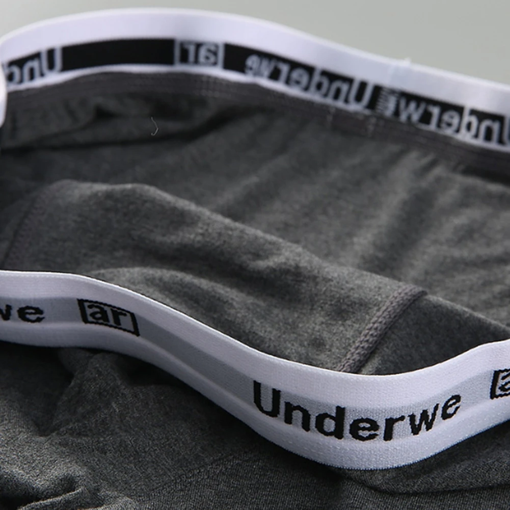 Men Solid U Convex Trunks Boxer Shorts Soft Calcinha Breathable Sports Loose Underwear For Man Panties Solid Men's Underpants