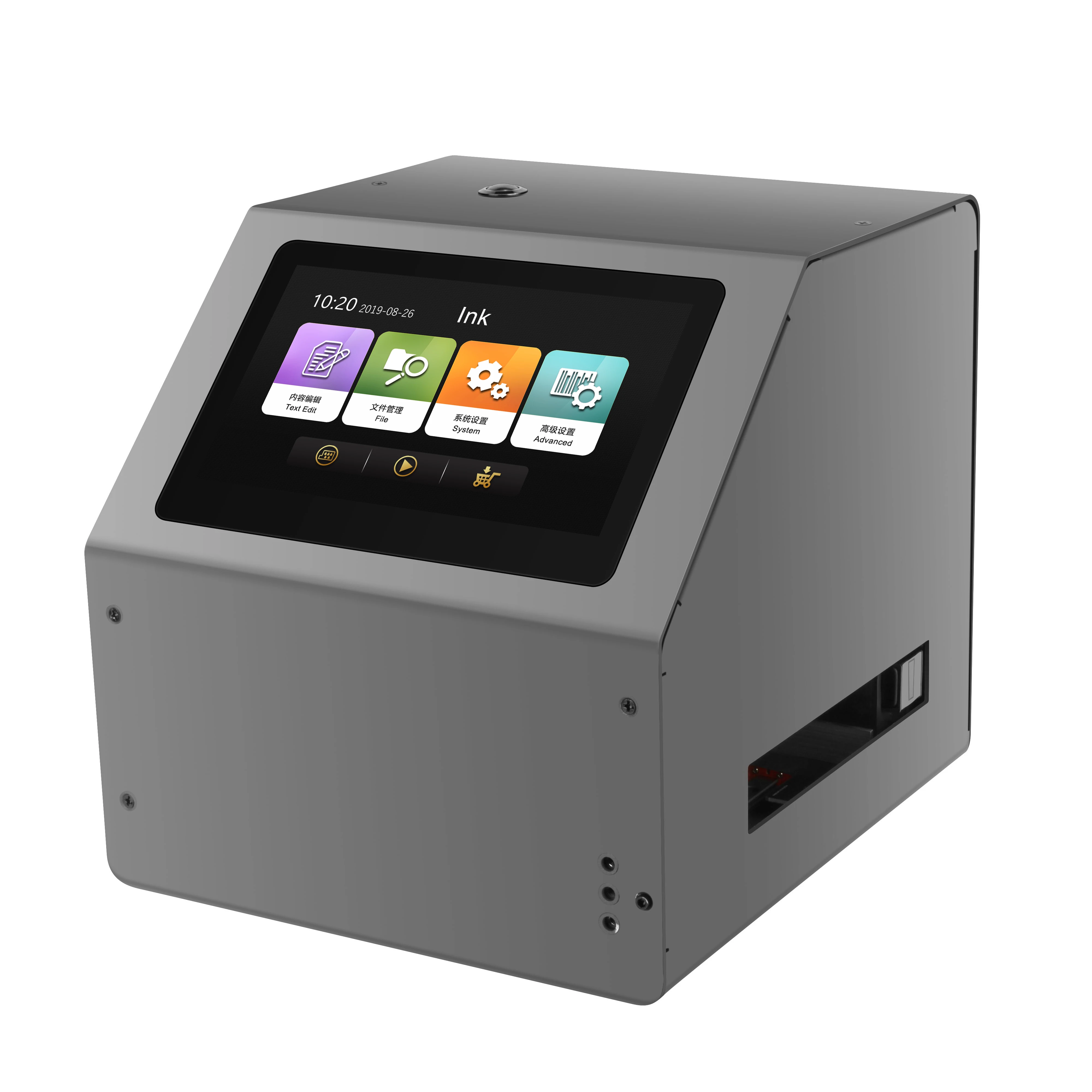 

TIJ Desktop OM1 Inkjet Printer Can Bottle Logo Printer Expiry Date Batch Coding Machine Concave Surface Character Printer