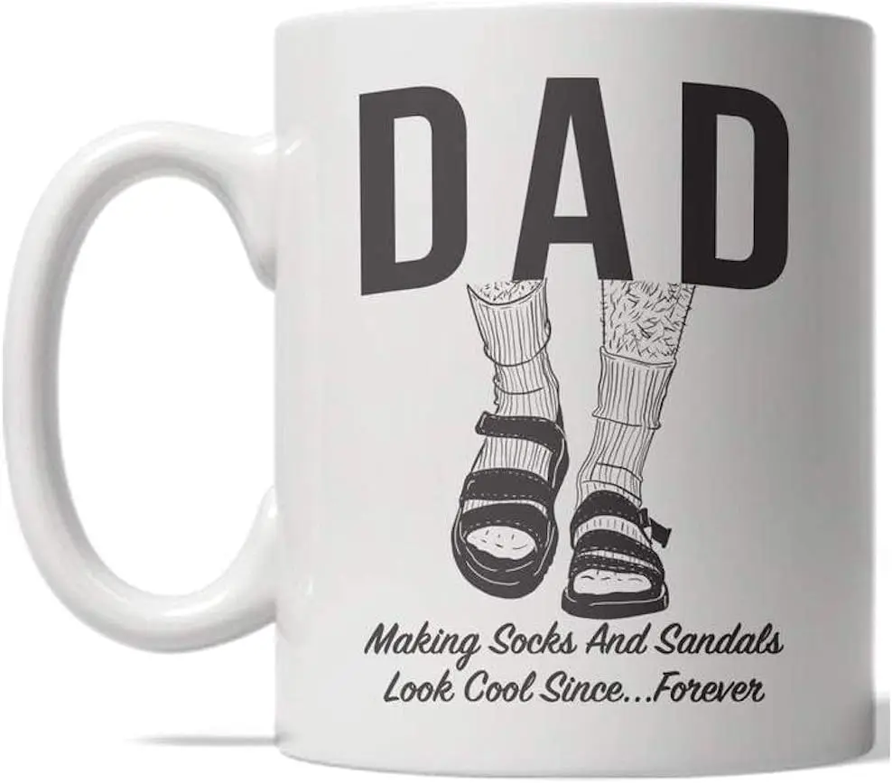 Crazy Dog T-Shirts Dad Socks And Sandals Mug Funny Fathers Day Coffee Cup - 11oz