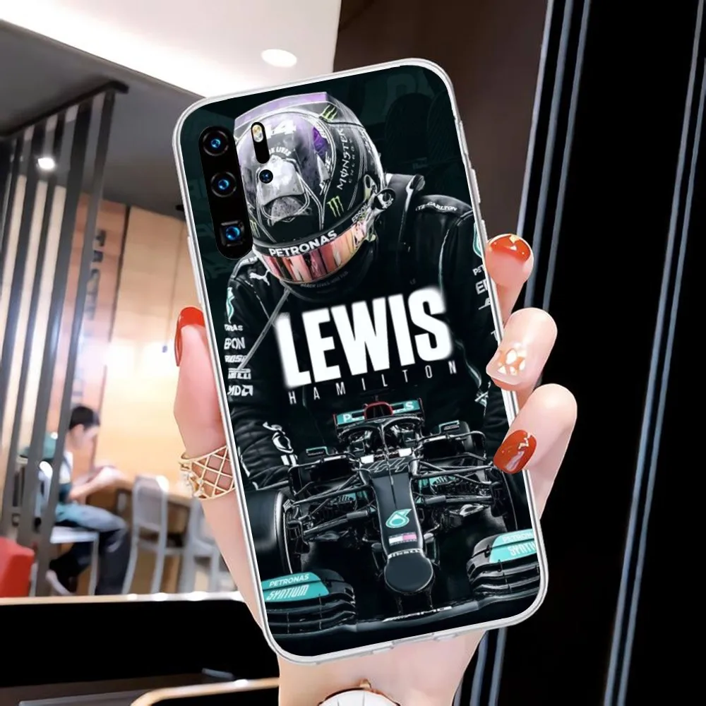 F1 Lewis Hamilton Mobile Phone Case for Huawei P50 P40 P30 Pro Mate 40 30 Pro Nova 8 8i Y7P Honor Clear Phone Cover Funda