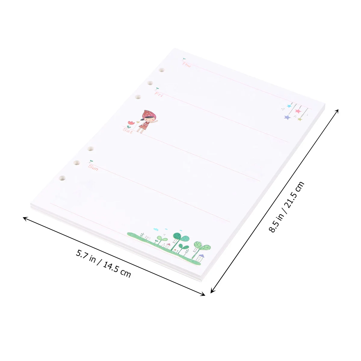 2Pcs A5 6 Holes Paper Refills for Binder Notebook Journal Planner Portable Filler Sheets Ideal Travel Office School Use