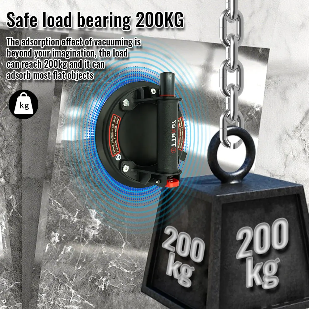 

Новая вакуумная присоска 2025 года, 8 дюймов, грузоподъемность 220 кг, сверхмощный вакуумный захват для подъема плитки, стекла, напольных покрытий