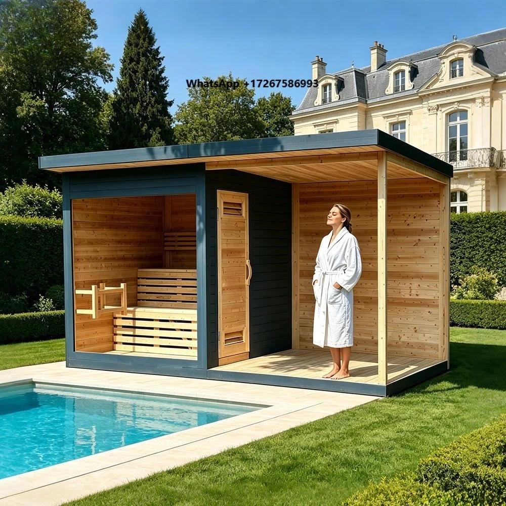 Low Price Solid Wood Indoor Sauna Room with Sauna Accessories with Large Front Hall Outdoor Sauna Room