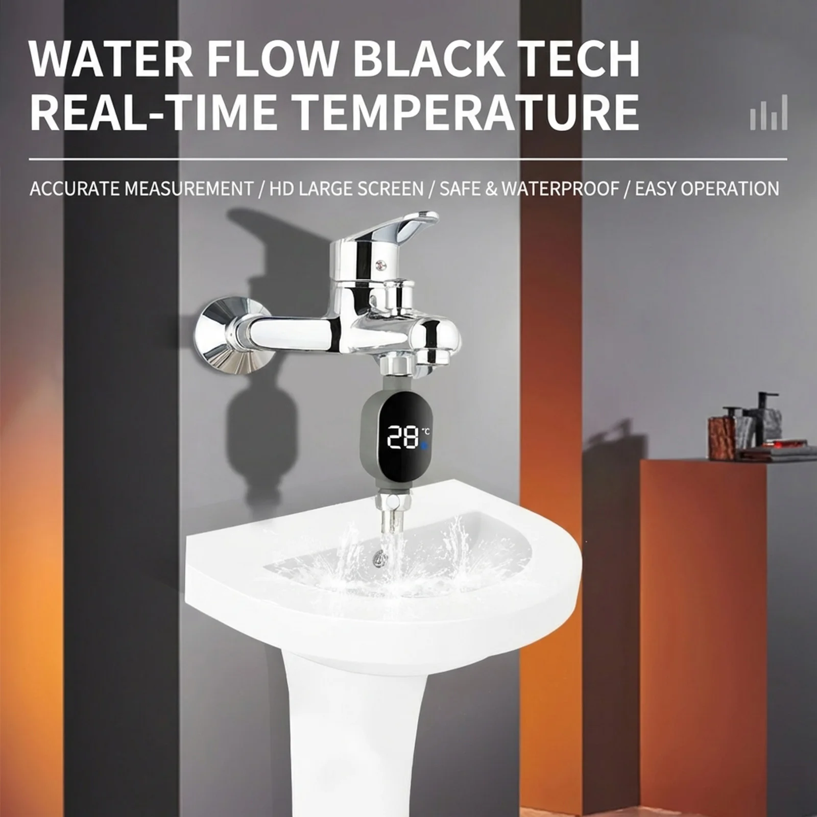 

Baby Shower Thermometer With LED Display For Home Bath And Solar Water Heater Temperature Monitor