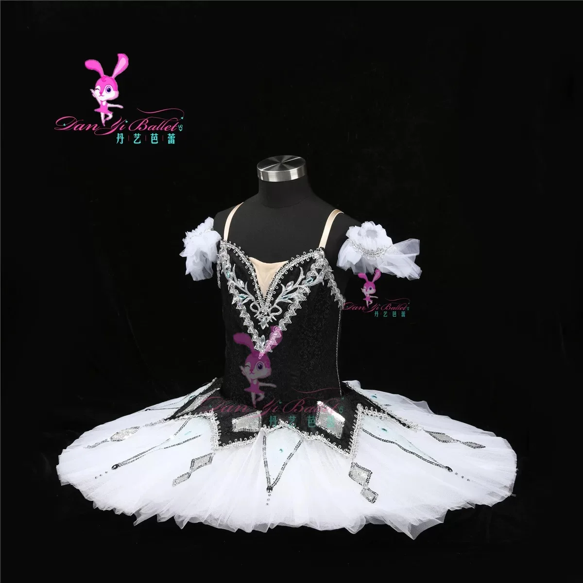 Danyiballet simple children's ballet dress black million clown disc skirt tutu competition performance customized