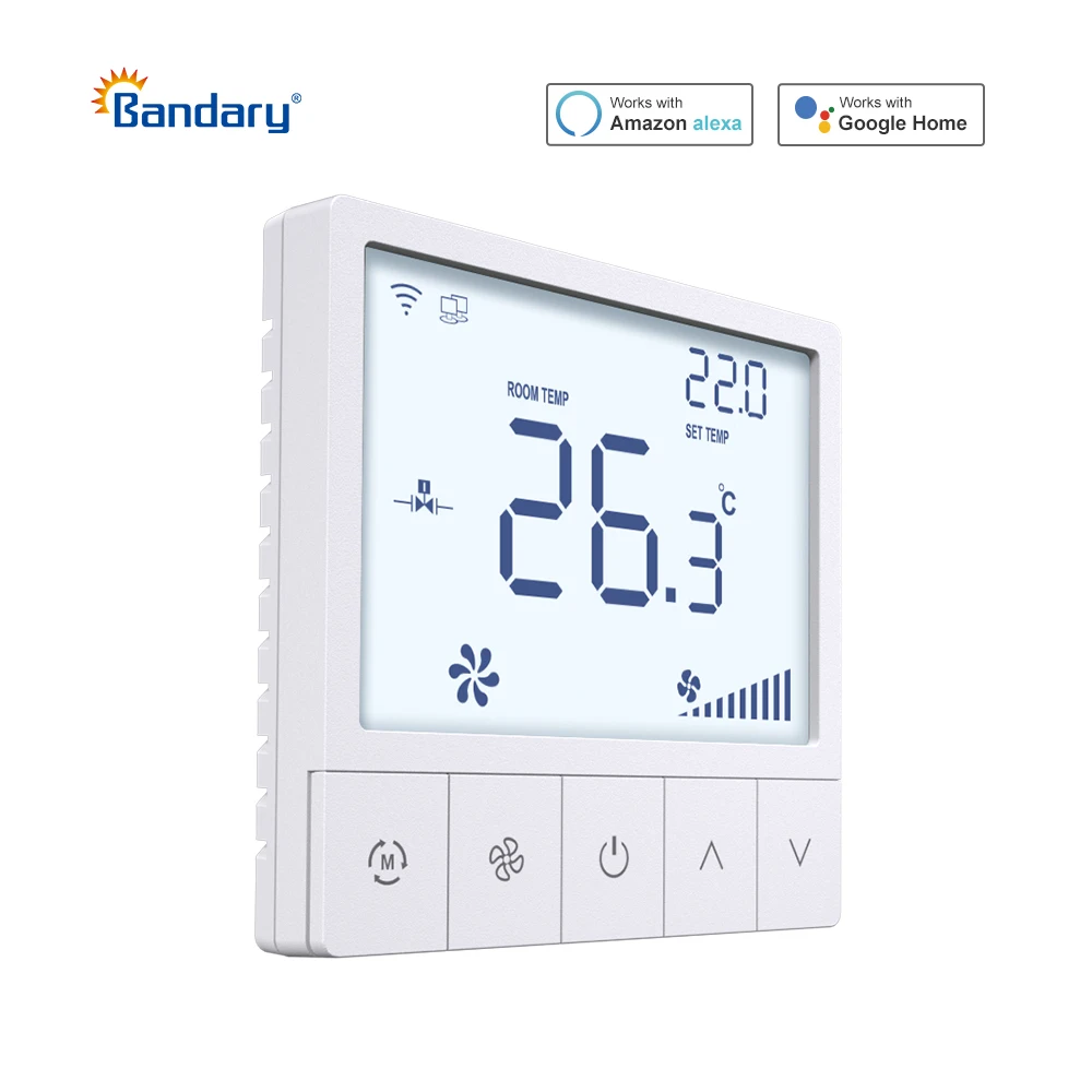 Bandary Lcd تعمل باللمس الرقمية RS485 Modbus 2 أو 4 الأنابيب تعديل مروحة لفائف للبرمجة غرفة ذكية ترموستات درجة الحرارة #5