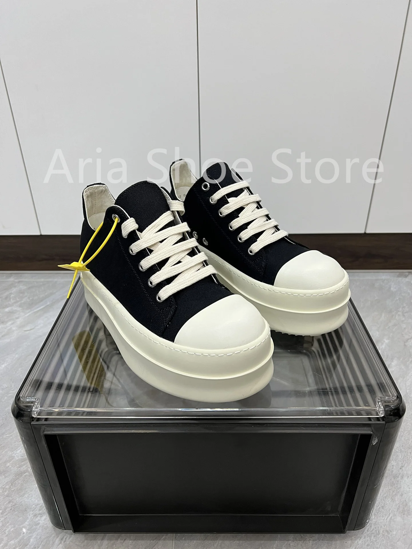 العلامة التجارية قماش أسود عادية الرجال النساء أحذية منخفضة أعلى أحذية رياضية موضة البيج سميكة وحيد 6 سنتيمتر الارتفاع الفاخرة الشارع الشهير أحذية منصة