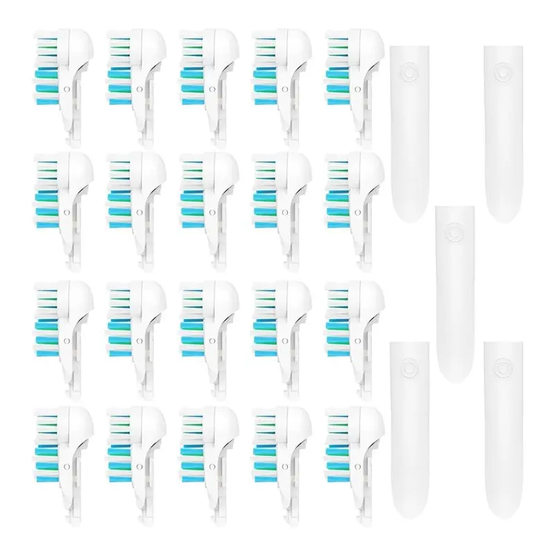 【TODAY-BUY】رؤوس فرشاة الأسنان البديلة المزدوجة النظيفة 20 قطعة لـ Oral B Crossaction 4733/4734 4732 رؤوس فرشاة التنظيف العميق للأسنان