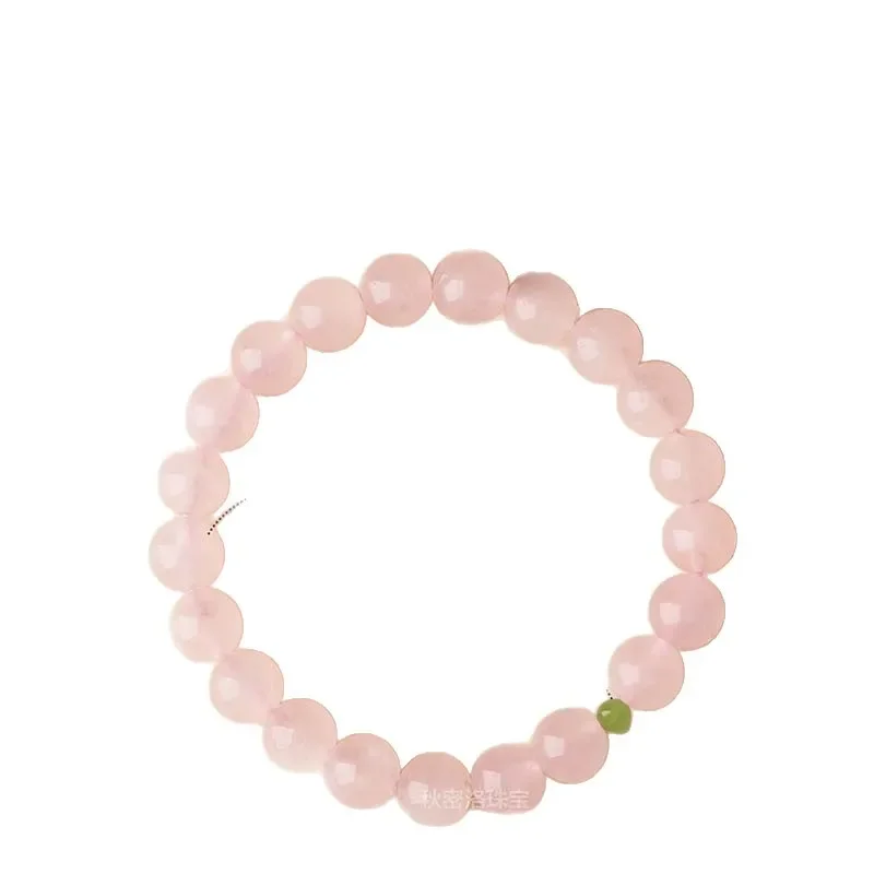 Pink crystal bracelet, women's pure natural pink crystal bracelet, genuine peach blossom transfer, gift for girl girlfriend
