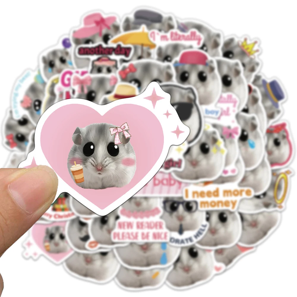 10/30/50 Stuks Leuke Hamster Meme Cartoon Stickers Esthetische Decals Waterdicht Diy Telefoon Notebook Laptop Kids decals Speelgoed