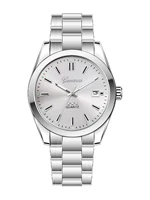 Montre à quartz pour femmes, bracelet en acier, design avec calendrier, accessoire de mode quotidien, cadeau d'anniversaire, sans boîte. 3