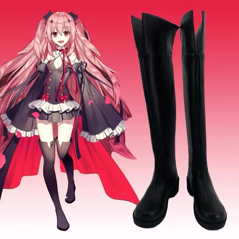 

Krul Tepes Shoe Cosplay Anime Seraph of the end Shoes Women PU Leather Boots