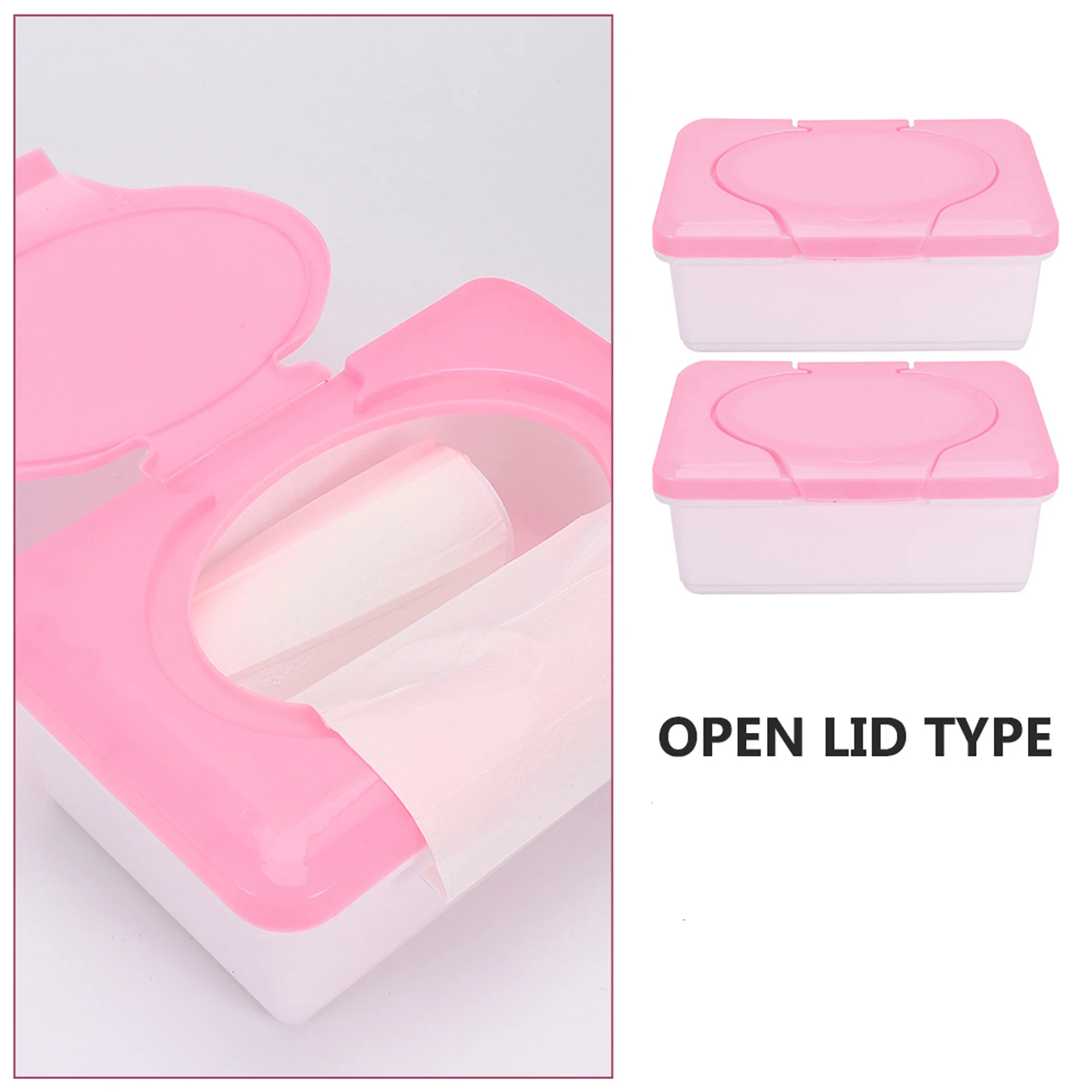 

2Pcs Wet Tissue Storage Boxes Premium Plastic Material Drop Resistant Dustproof Lid Covered Napkin Case Household Organizer Easy