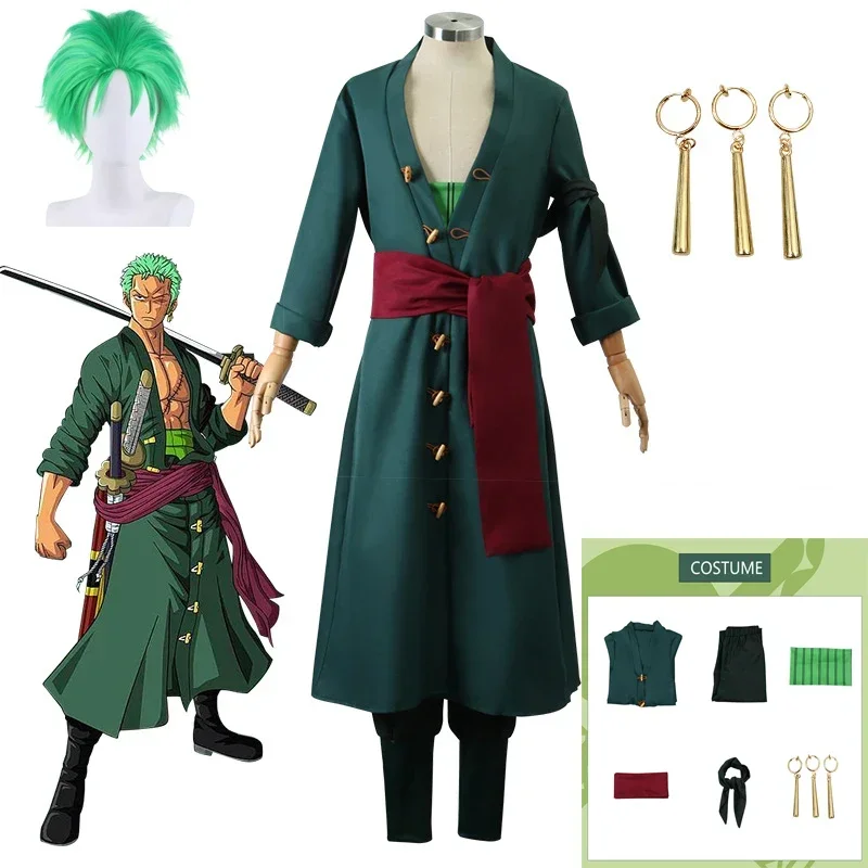 Hot Cosplay anime costume Anime Piece Roronoa Zoro Halloween costume Kimono Role costume Celebrity Set uniform new suit