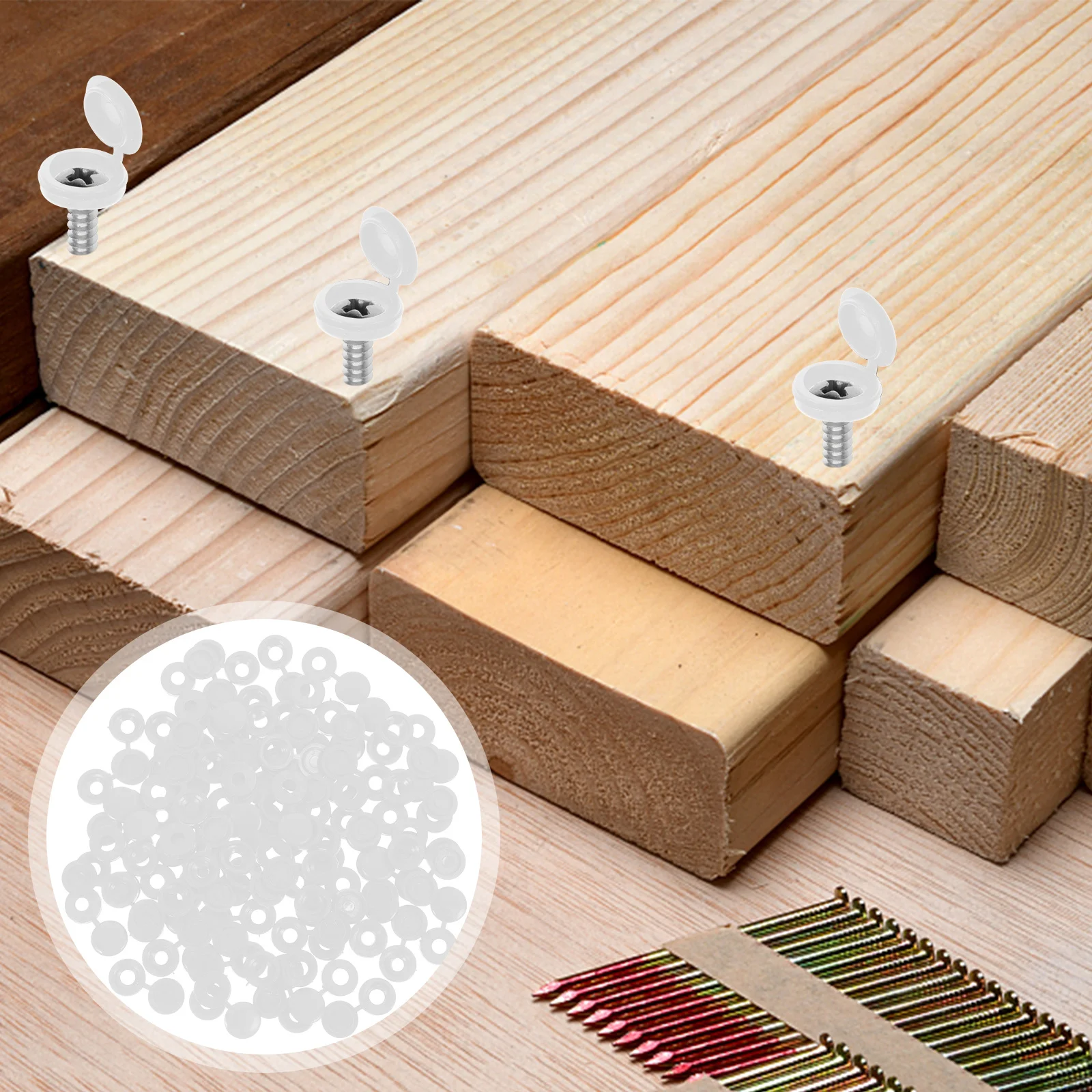 

100pcs Cover Caps Plastic Decorative Screw Covers For Furniture Home Office Durable Easy Install Decorative Screw Caps