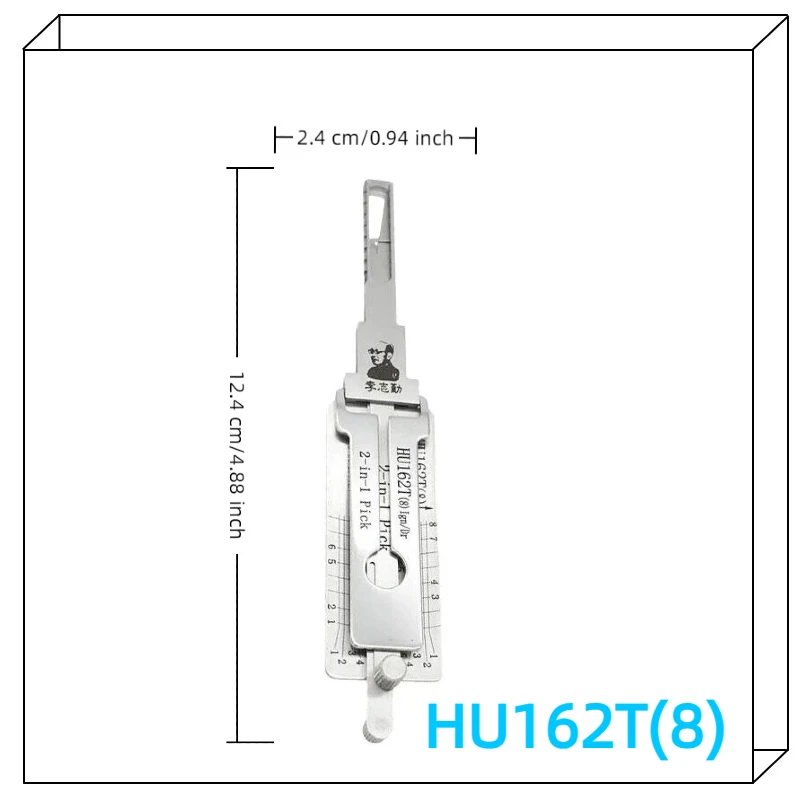 Lishi 2 in 1 Lock Pick HU162T(8) Original Ignition Door Lock Opener Decoder for Imported Golf Cars Vertical Milling