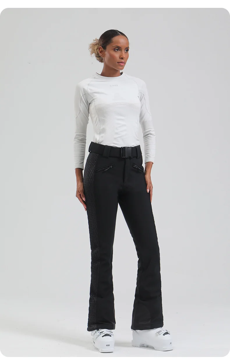 Gsou Snow Damen-Skihose, Snowboardhose, winddicht, wasserdicht, Winter-Skihose, -30 Grad, bequemes, geteiltes Design – Detail 3