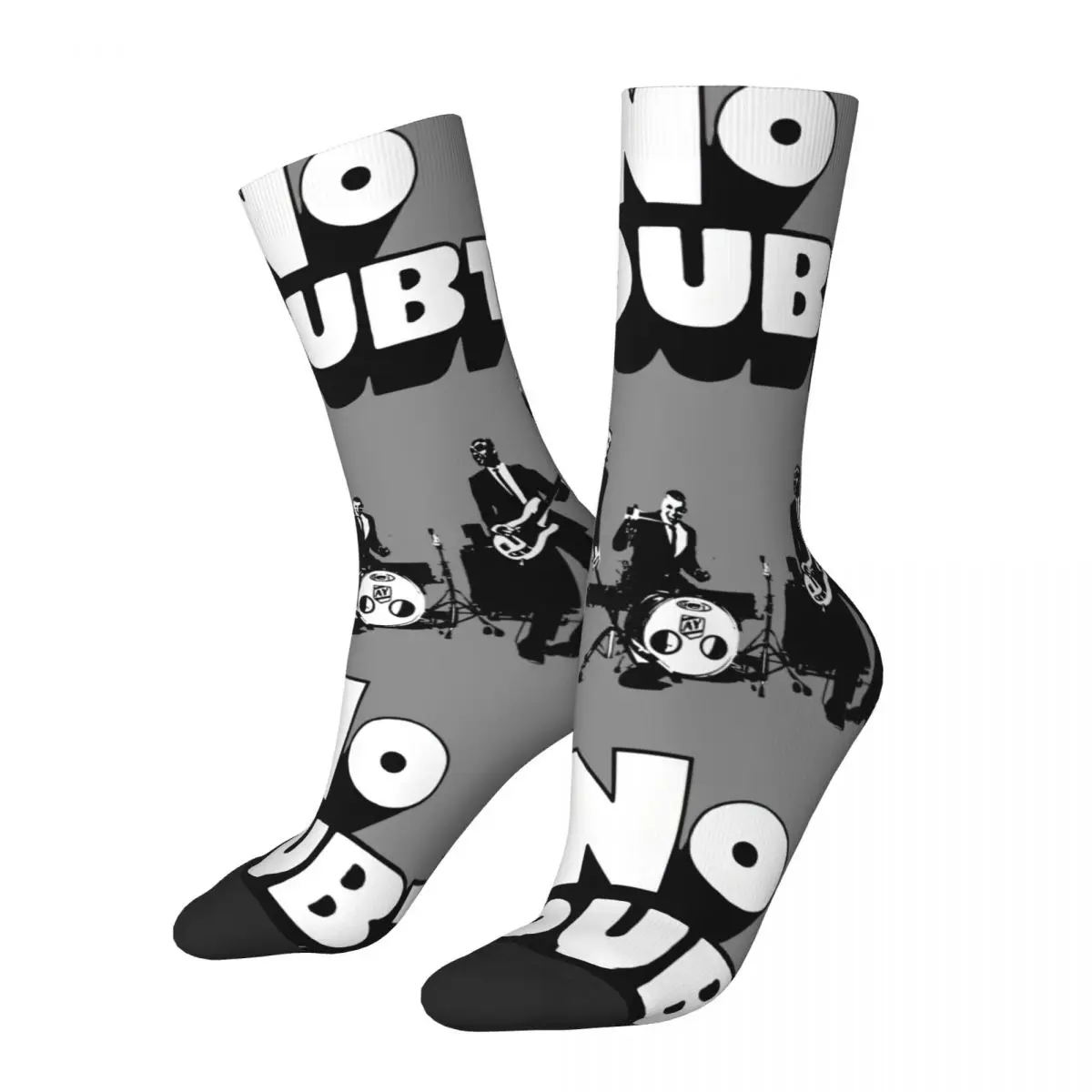 

Funny Happy Loverock Men's Socks Vintage Harajuku N-No Doubt Hip Hop Novelty Seamless Crew Crazy Sock Gift Printed