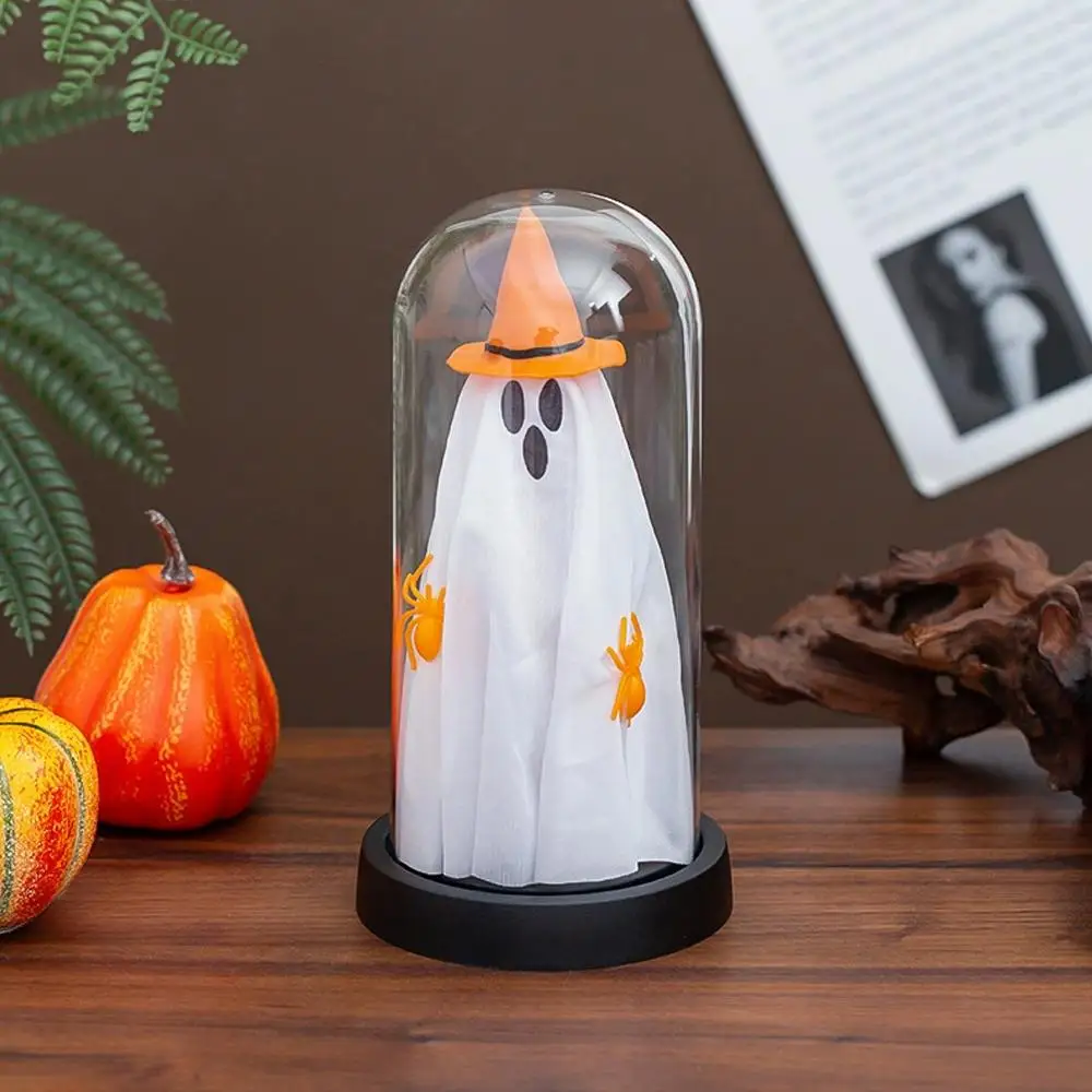

Halloween Decorations Indoor-Light Up Ghost in Glass Cloche-Cute Ghost with Light for Holiday Decorations B9A9