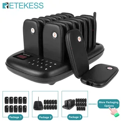 RETEKESS TD175 Sistema de Llamada Inalámbrico para Restaurantes, Receptores Vibradores con Sonido para Camiones de Comida, Cafeterías, Bares y Clínicas