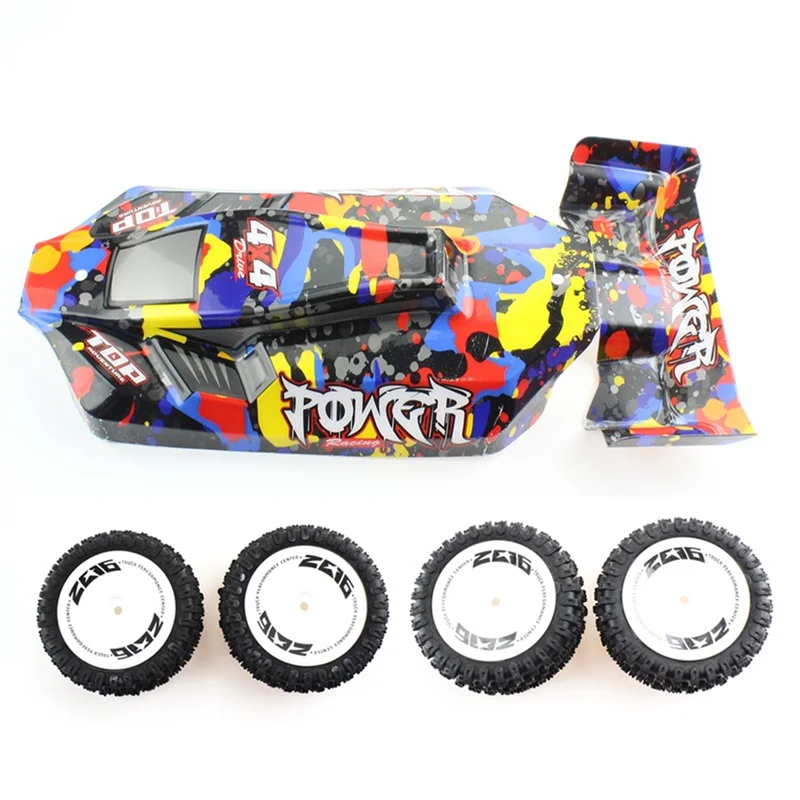 

ABVO-RC Car Body Shell Tail Wing Front And Rear Tire For Wltoys 124007 124017 124019 1/12 RC Car Spare Parts