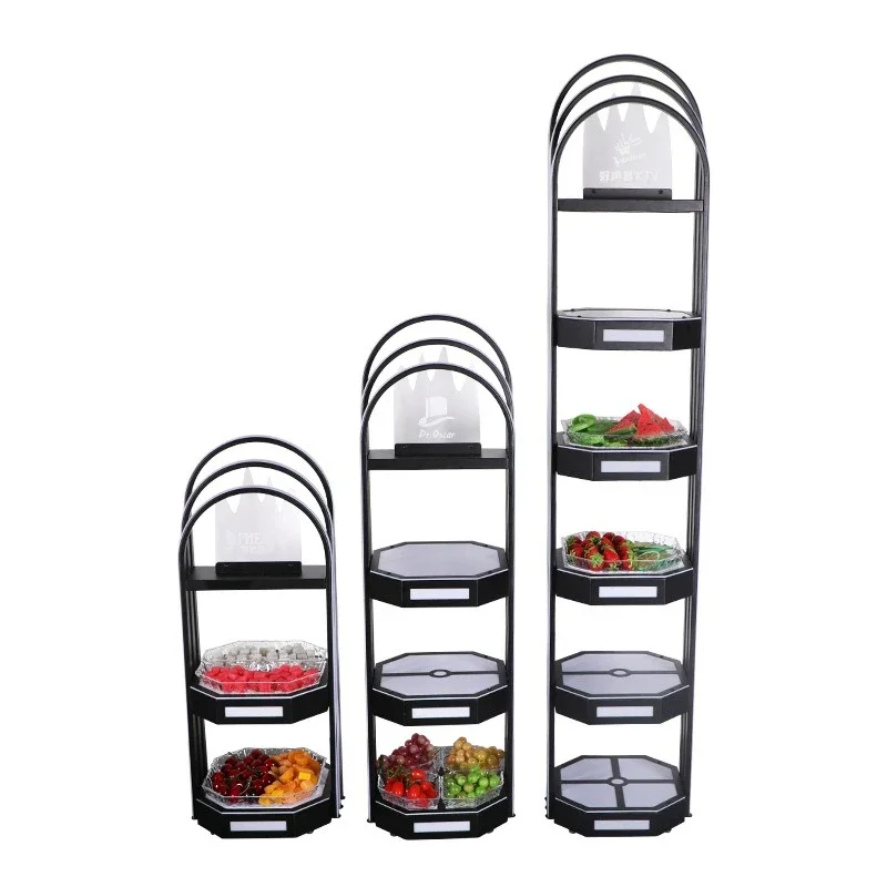Bar luminous fruit plate multi-layer led charging dried fruit platter night snack plate basket floor fruit plate shelf