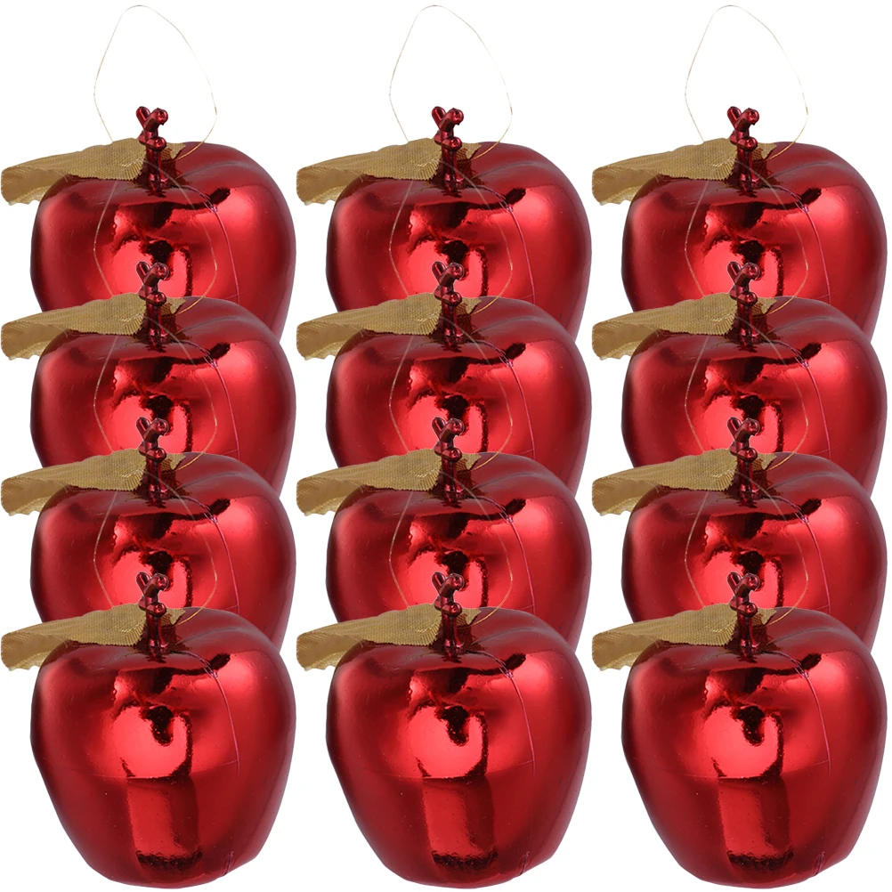 

12 Pcs Red Plastic Apple naments 3 5cm Xmas Hanging Decorations Christmas Tree Pendant Unique Festive Decor Indoor