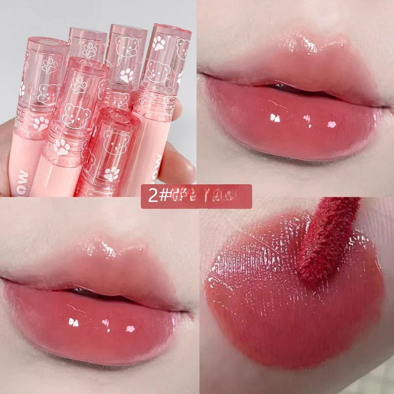 Long Lasting Cherry Pink Mirror Water Dyeing Lipgloss Lip Glaze Waterproof Moisturizing Liquid Lipstick Sexy Red Lip Tint Makeup