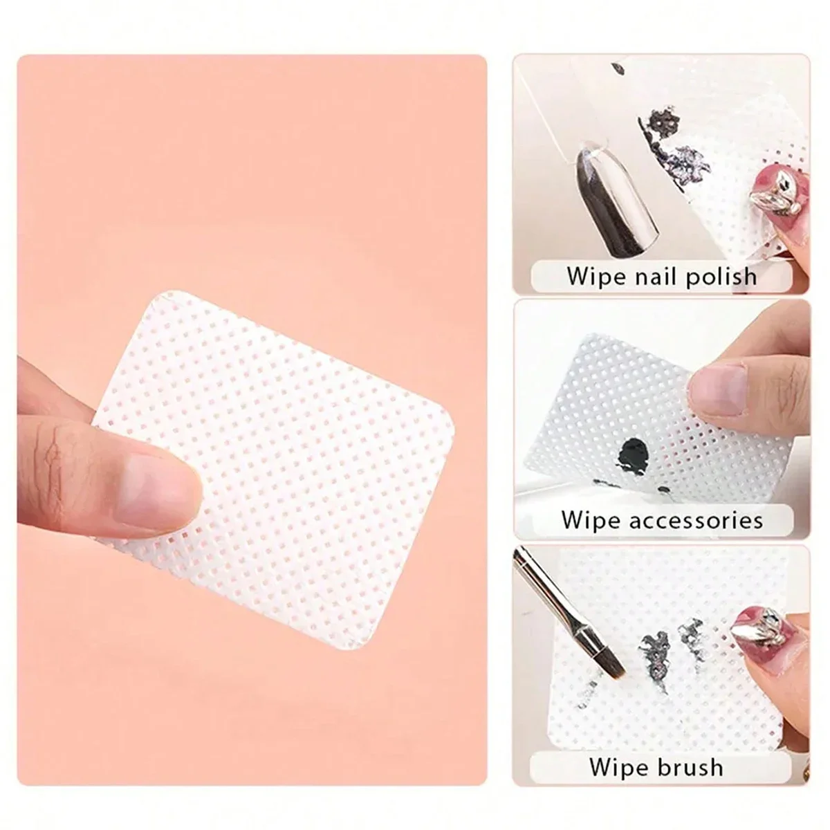 Fusselfreie Wattepads, Nagellackentferner, Tücher, Reinigungswerkzeug, Nagelkunst-Reinigungstücher, Tipps, UV-Gel-Nagellackentfernungspad, Papiertücher – Detail 5