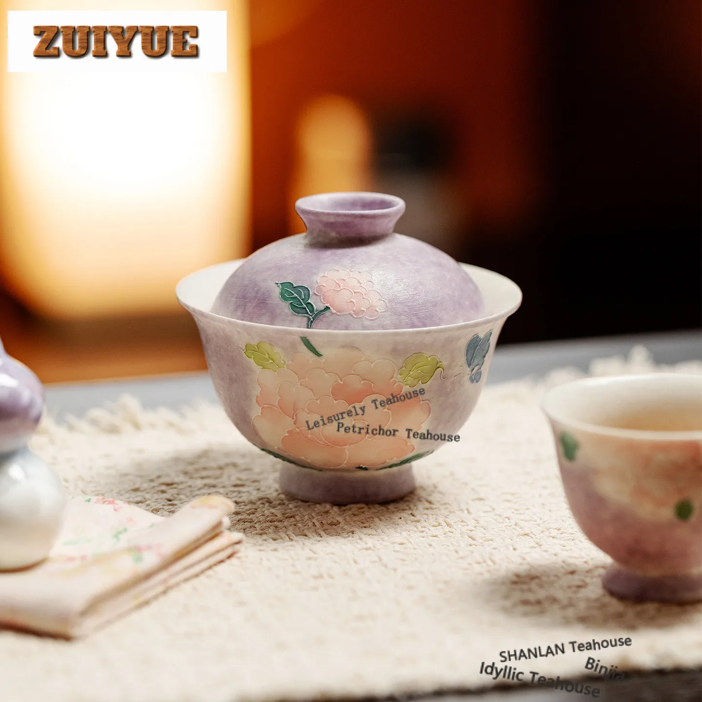 

100 мл ручная роспись пион Гавань древний чайный чайник чайная чаша с крышкой комплект чайник крышка чаша чайные услуги аксессуары подарок