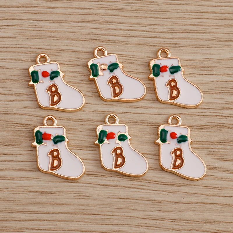 10 Stück Niedliche Weihnachtsanhänger aus Emaille: Weihnachtsmann, Handschuhe, Baum, Hirsch - Anhänger für Schmuckherstellung, Halsketten, Ohrringe, DIY-Geschenke – Detail 36