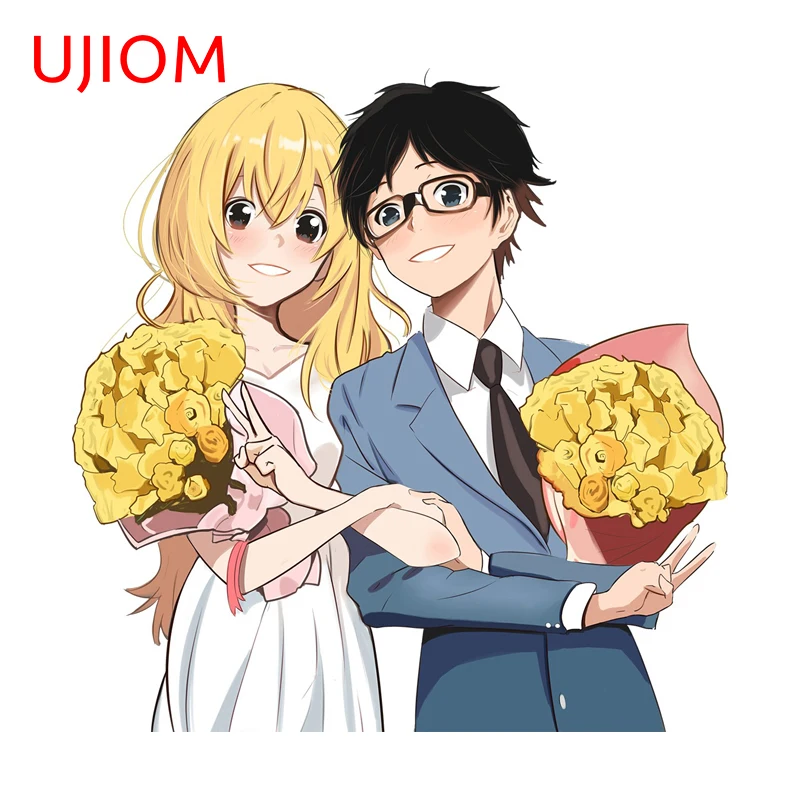UJIOM Kaori Miyazono Autocollant mural Thème Mort, Décoration pour Armoire de Cuisine, Autocollant Waifu, Décoration Murale pour Canapé, Fenêtre, Poche, Chatte, Articles Liés à Tiki