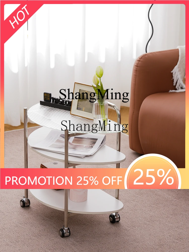 

ZYY home modern simple and creative sofa side shelf trolley movable coffee table living room home table