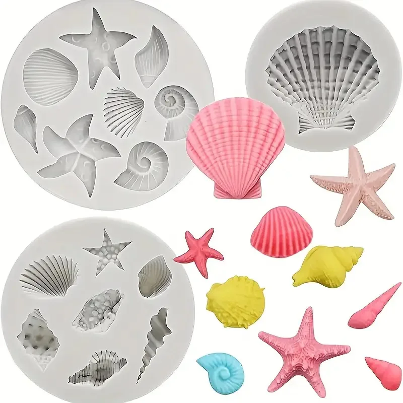 3pcs/Set，Shell Mold Set，Irregular Shape，Suitable for Polymer Clay、Soap、DIY Crafts、Candle、Aromatherapy Creation - Durable and Eas
