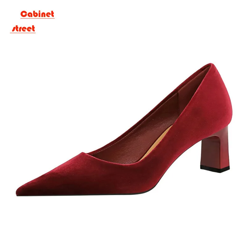 

Women Pumps Sexy 8cm Suede Ponited Toes High Heels Fashion Office Stiletto Party Red Wedding Shoes Female Comfort Women Shoes