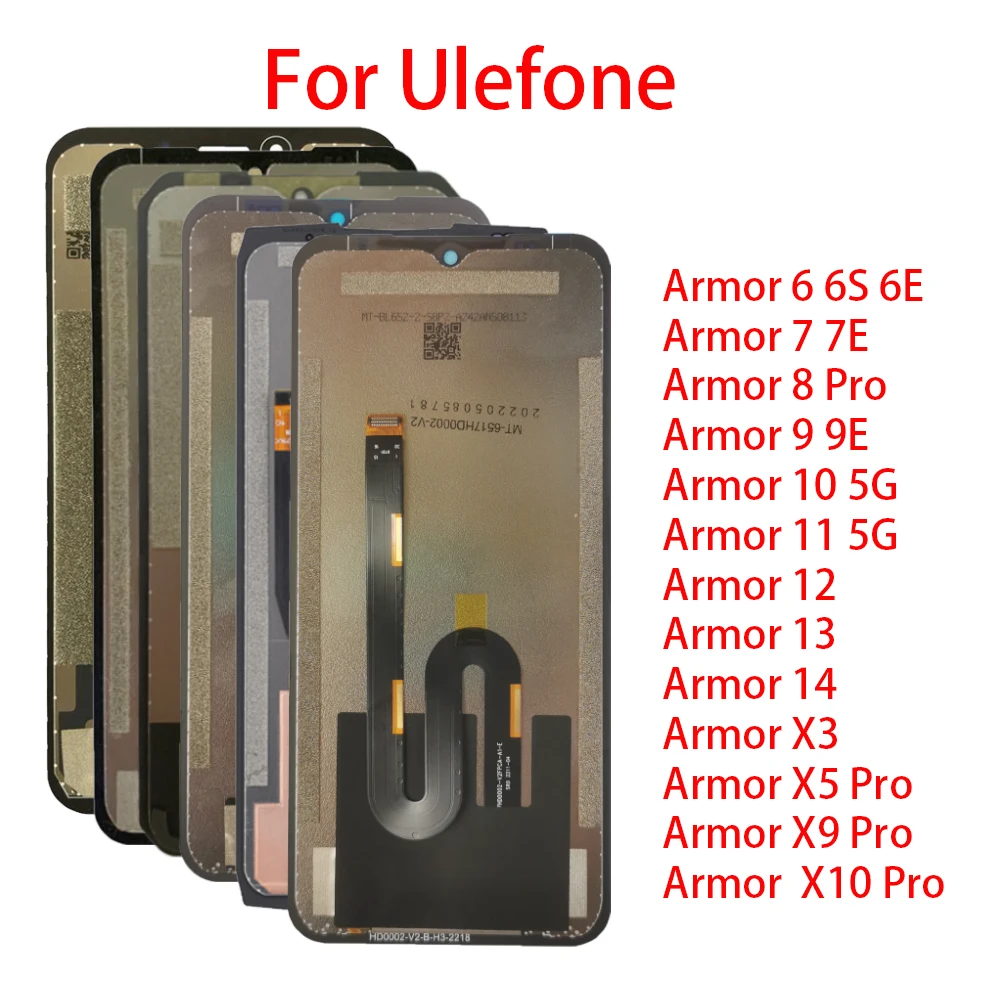 For Ulefone Armor 6 6S 7 8 9 9E 10 11 12 13 X3 X5 X9 X10 Pro LCD Display Touch Screen Digitizer Assembly For Power Armor 13 14