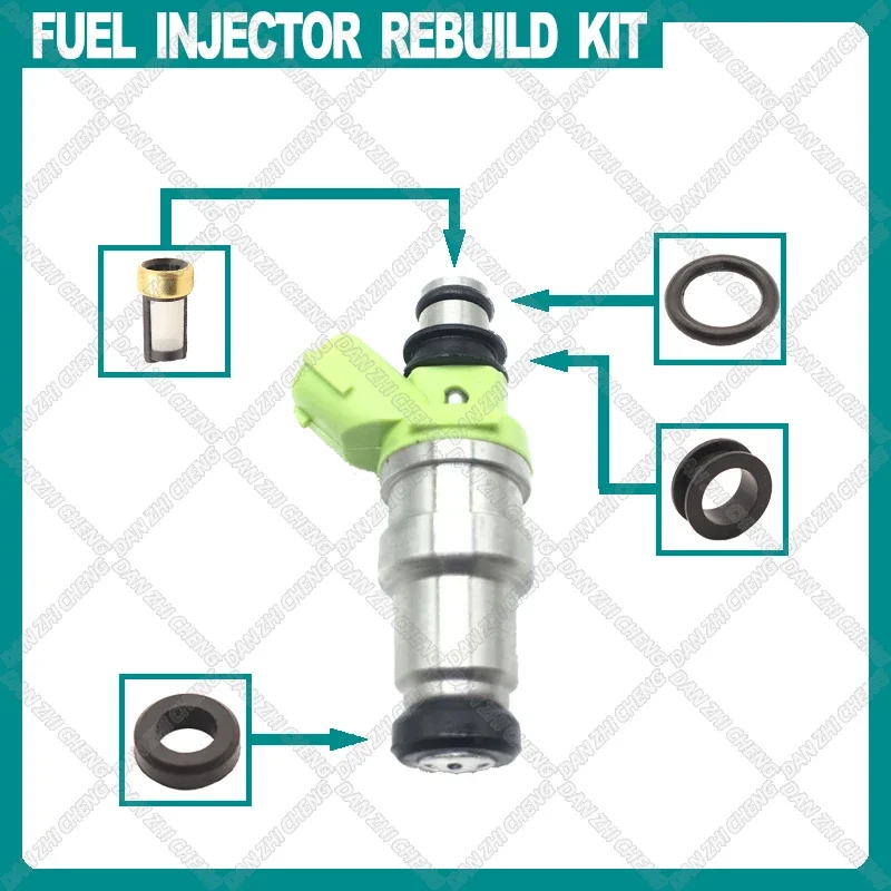 

Fuel Injector Service Repair Kit Filters Orings Seals Grommets for 23250-70080 23209-70080 Toyota