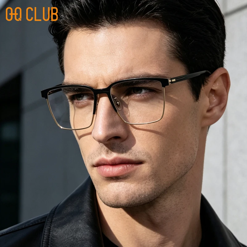 O-Q CLUB Men's Prescription Eye Glasses for Sight Plus Lunettes De Lecture Reading Glass Man Graduated Lenses to Read Eyeglasses