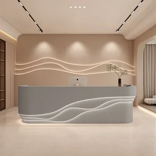 Simple Modern Paint Cashier Desk Yoga Studio Clothing Store Beauty  Lobby Front Desk Bar Cabinet
