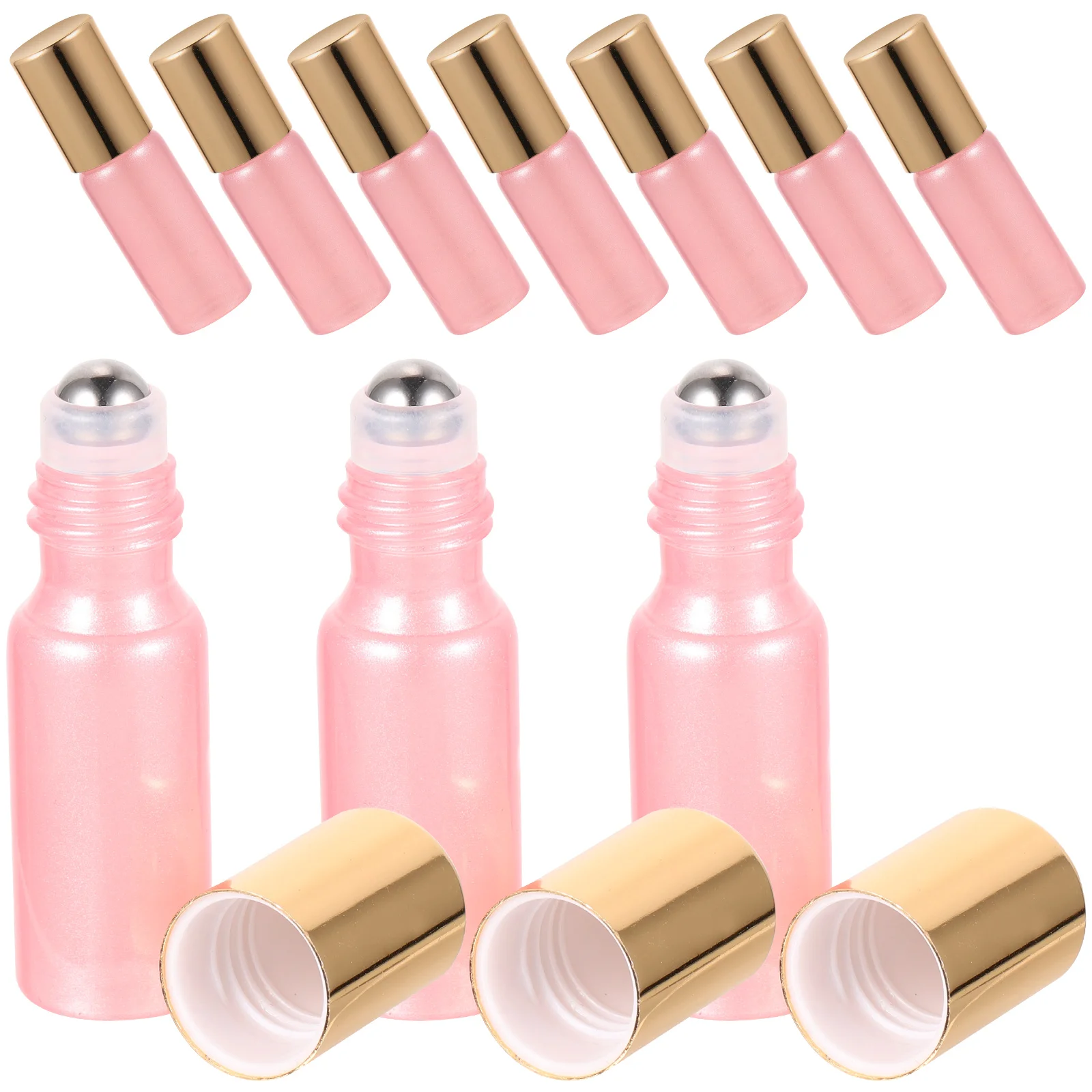 

10 Pcs Spray Bottles Roller Empty Essential Oil Perfume Ball for Oils Glass Pink