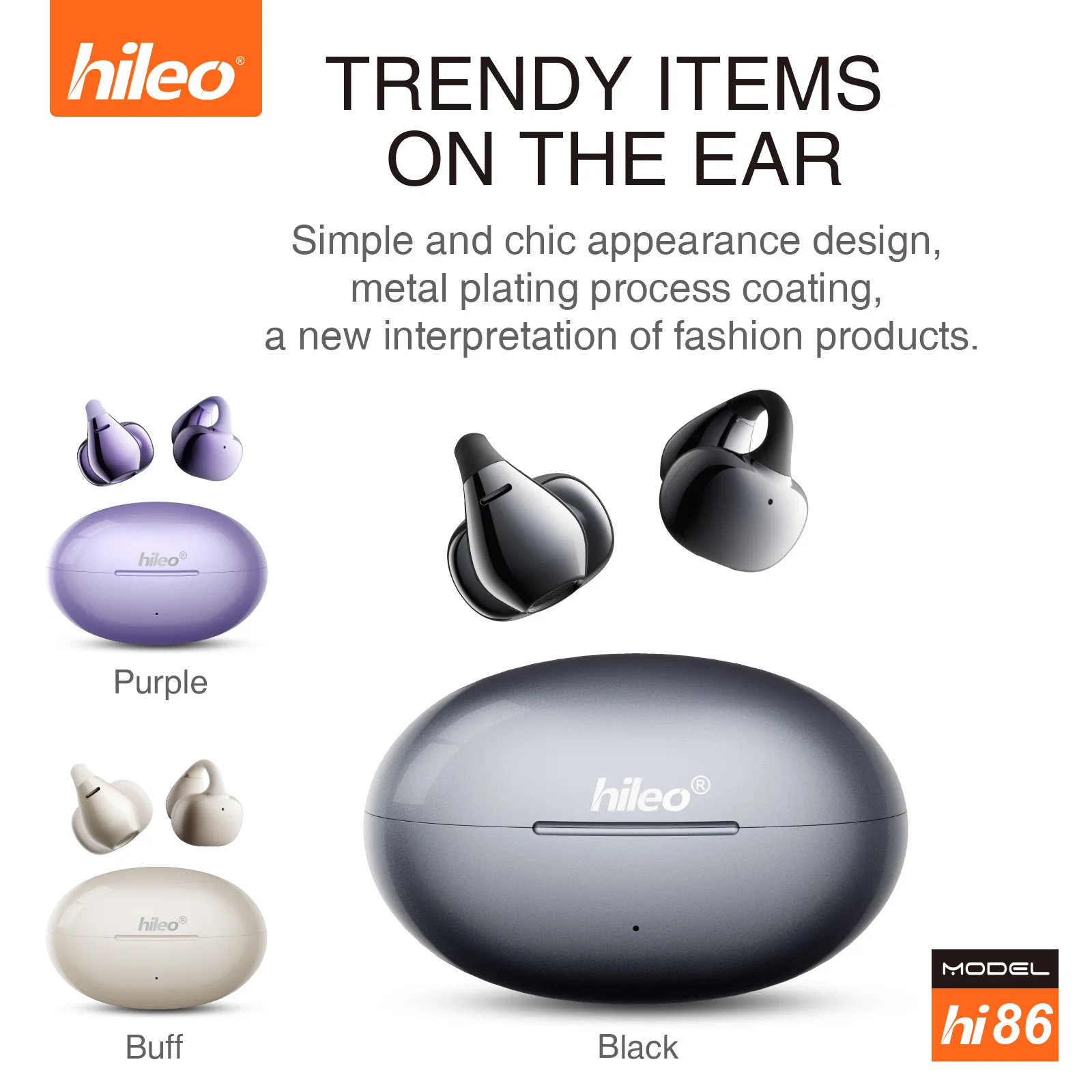 

Hi86 OPEN-EAR Design for Safe Sport Earphone Bluetooth V5.4 Sport Open Earbuds Headphones Voice Assistant Designed Headset