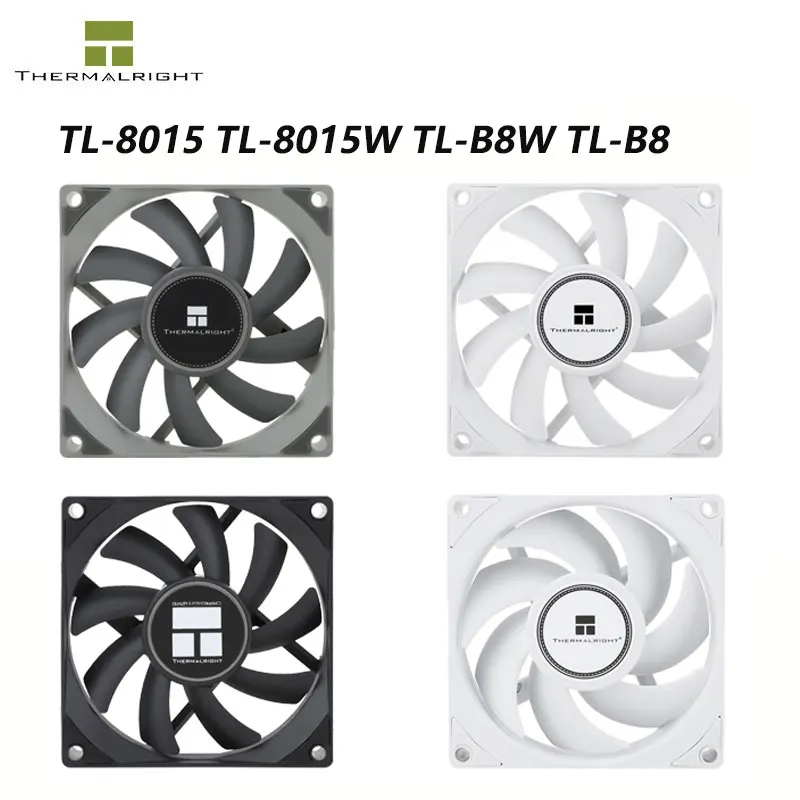 Thermalright TL-8015 TL-8015W TL-B8W TL-B8 80mm High Air Volume Case Fan 4PIN CPU Cooling fan PWM For Small Case 8cm Radiator