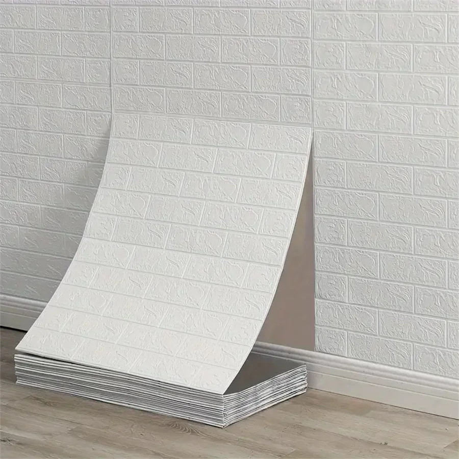 70cmx1/2/5/10m 3D Foam Brick Pattern Wallpaper DIY Waterproof Wall Stickers Children's Room Home Bedroom Wall Sticker Decoration
