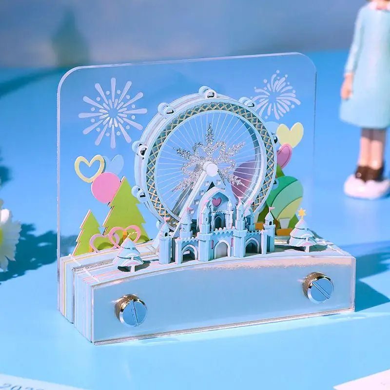 3D Calendar 2026 Ferris Wheel Paper Sculpture Calendar Notes Timepiece Sticky Desk For Christmas Organization Planning Home Work