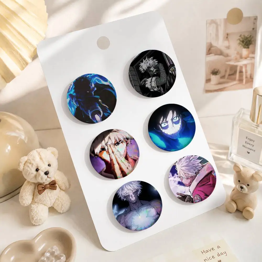 My Hero Acaa-dema-ia Dabi Mixed Theme Round Button Badge Set Anime Cartoon Music Game Fashion Pins For Bags Clothes Accessories