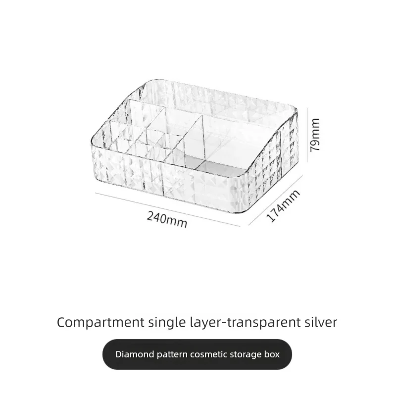 Dustproof Home Desktop Cosmetic Storage Box Makeup Organizer Shelf for Bathroom Vanity Countertop Skin Care Products Holder