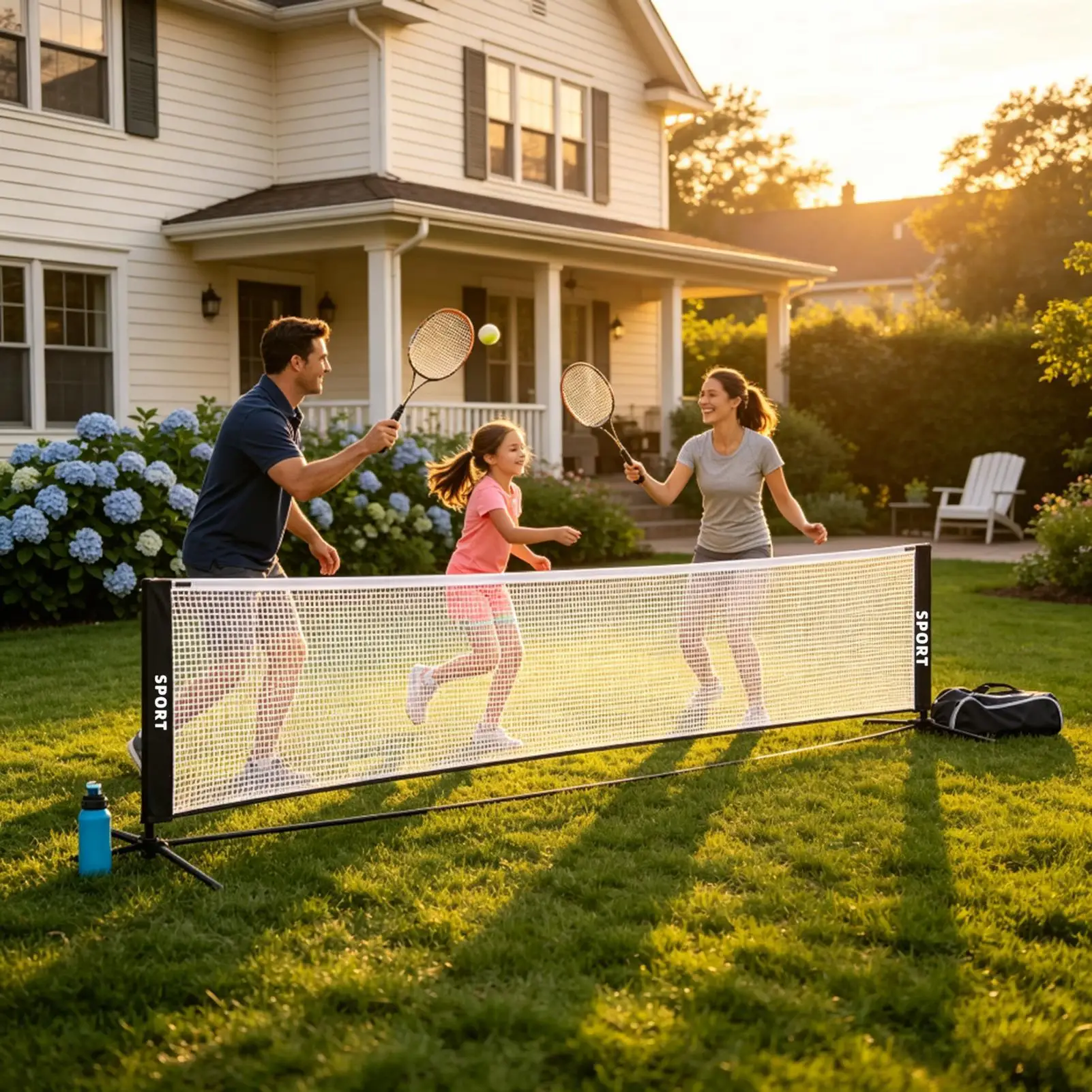 Filet de volley-ball pour jardin, réglable en hauteur, pliable, de remplacement, multi-sports, pour cour, plage, piscine, terrain de sport