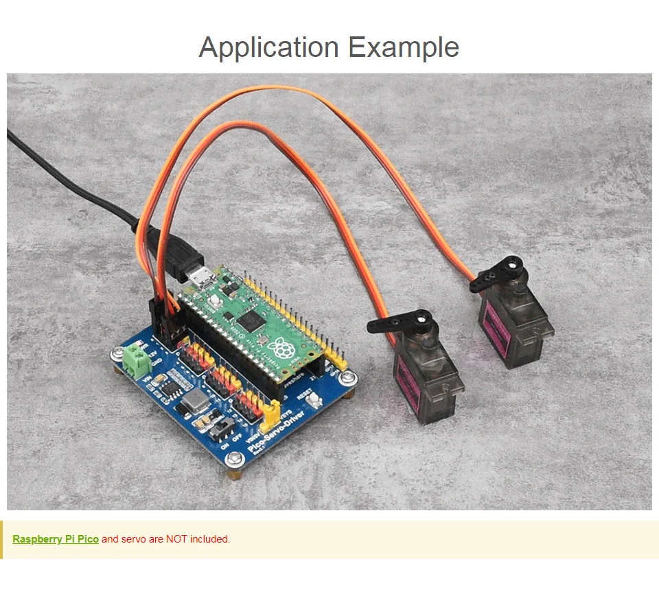 Module servomoteur pour Raspberry Pi Pico, sorties 16 canaux, résolution 16 bits