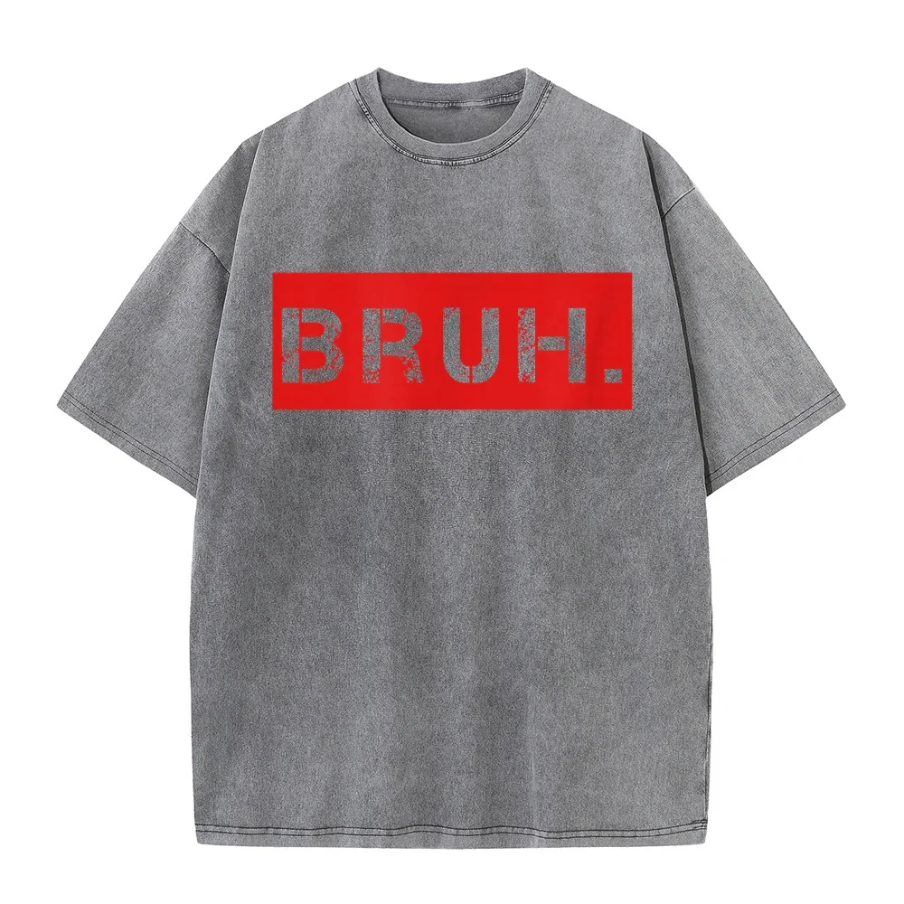 Bruh Meme Funny Saying Brother Greeting Teens Boys Men Short Sleeve T-Shirt 반팔티 Cotton T Shirt Unisex Printed Clothing Casual