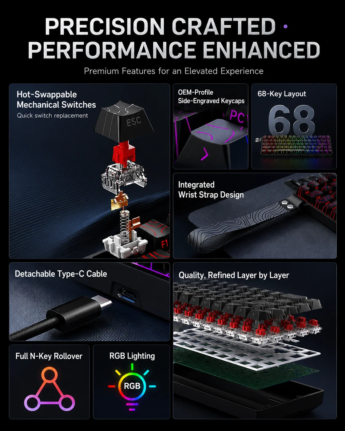 68 Tombol Keyboard Mekanik Ber - Gaming Keyboard Thocky ulasan dan harga